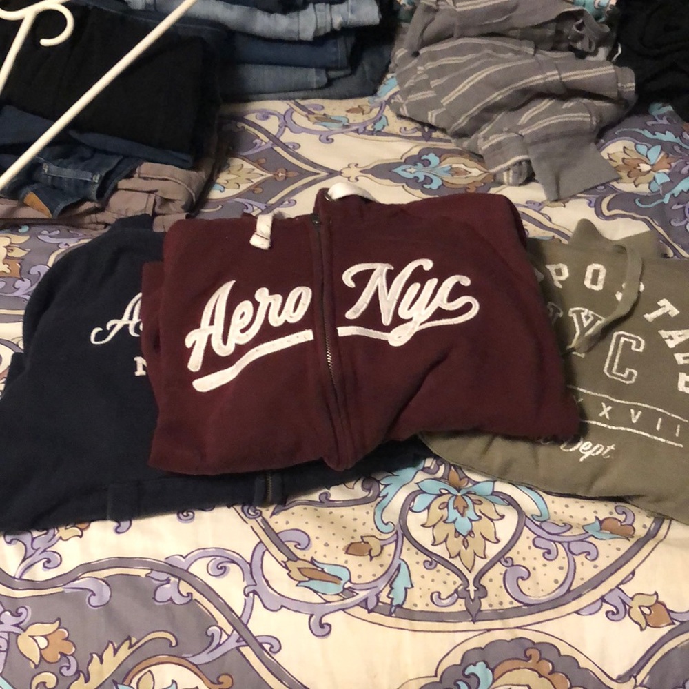Bundle of Aeropostale sweat shirts /jackets in good condition